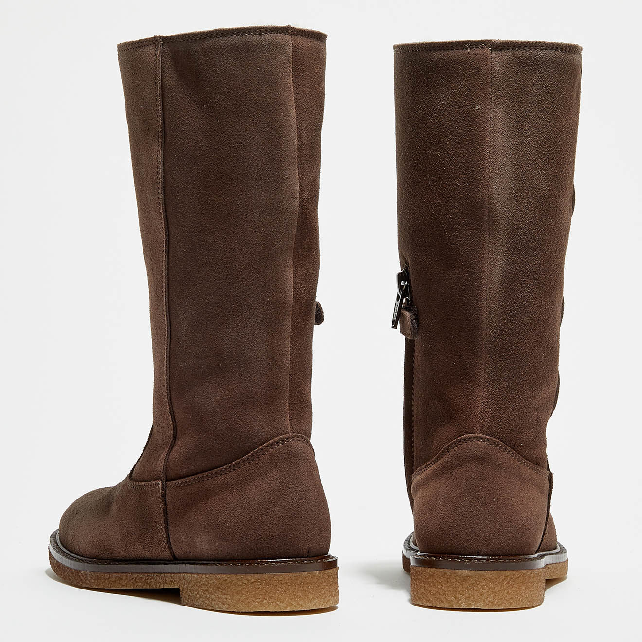Bonpoint Bottes Wild en Velours de Cuir marron