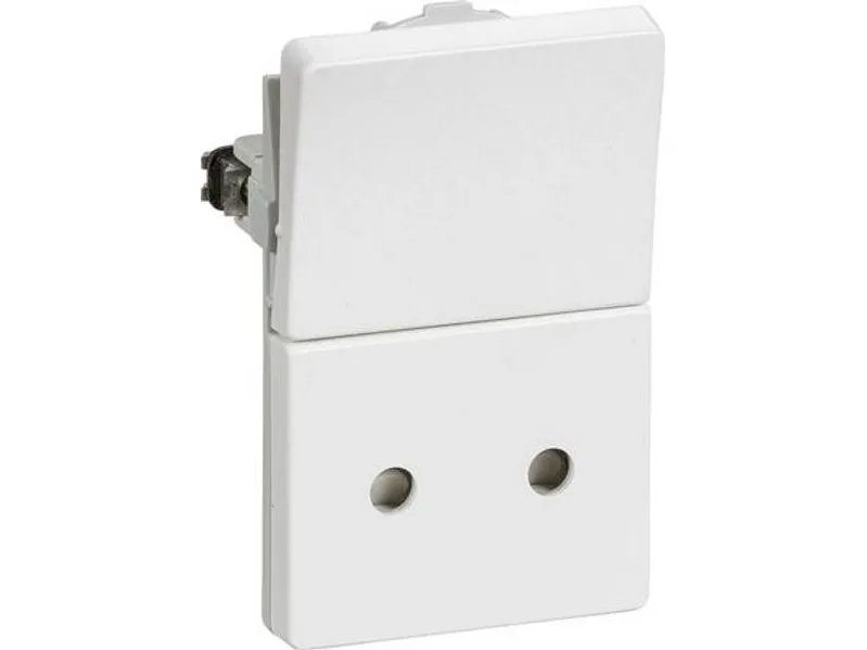 LAURITZ KNUDSEN FUGA® stikkontakt 1,5 modul med 1-pol afbryder 2-pol hvid.
