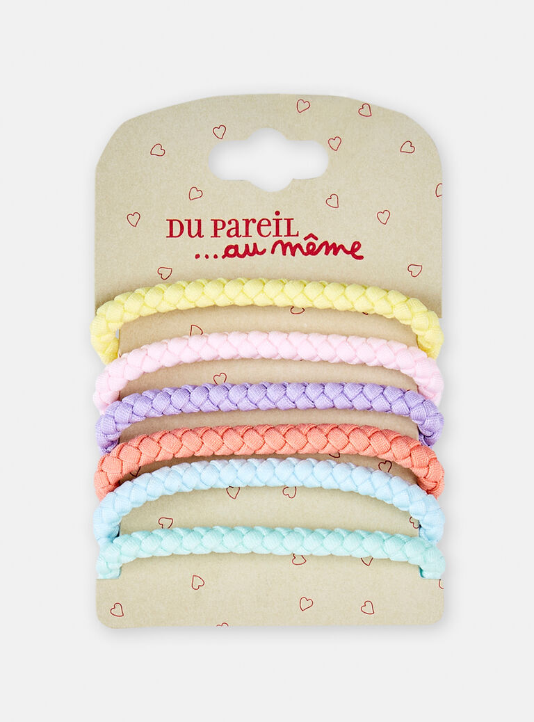 Lot de 6 élastiques tressés pour fille