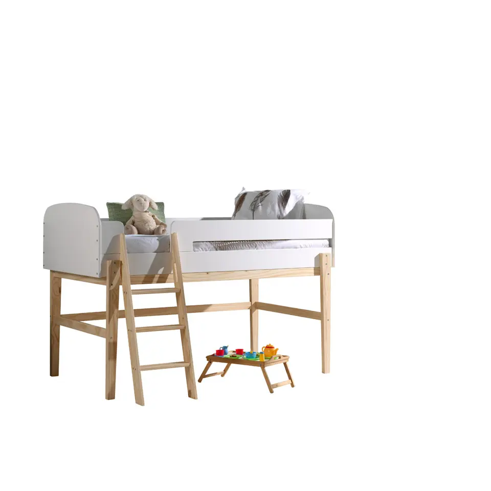 Vipack halfhoogslaper Kiddy - wit - 204,4x129,4x120 cm