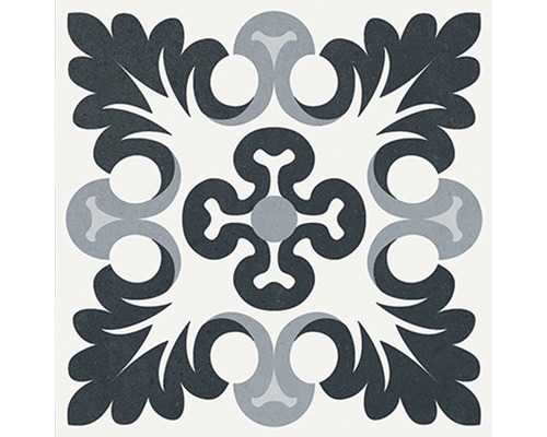 Porseleinen wand- en vloertegel Heritage taco zwart in 76 verschillende designs 16,5 x 16,5 cm