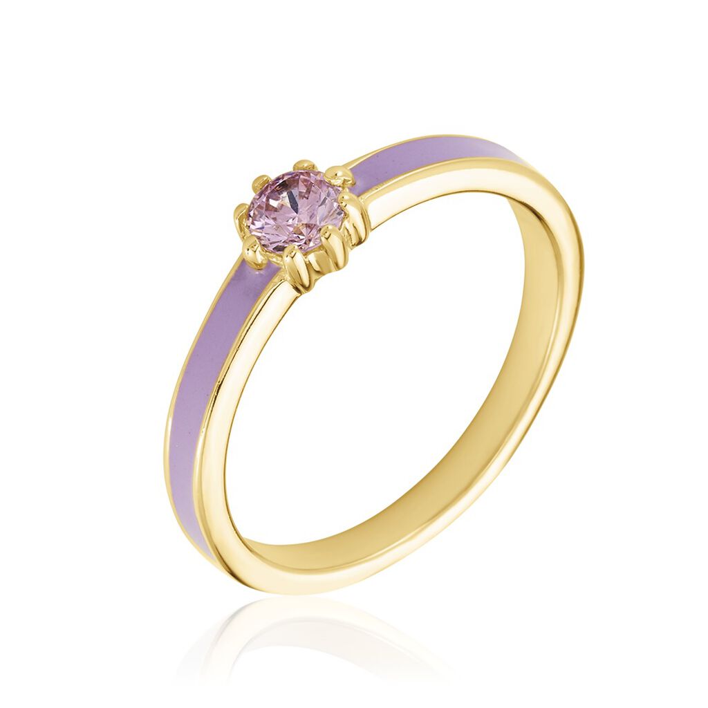 Bague Rosa Plaqué Or Jaune Oxyde De Zirconium