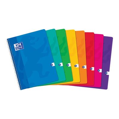 Oxford - Cahier à spirale 24 x 32 cm - 180 pages - grands carreaux (Seyes) - disponible dans différentes couleurs
