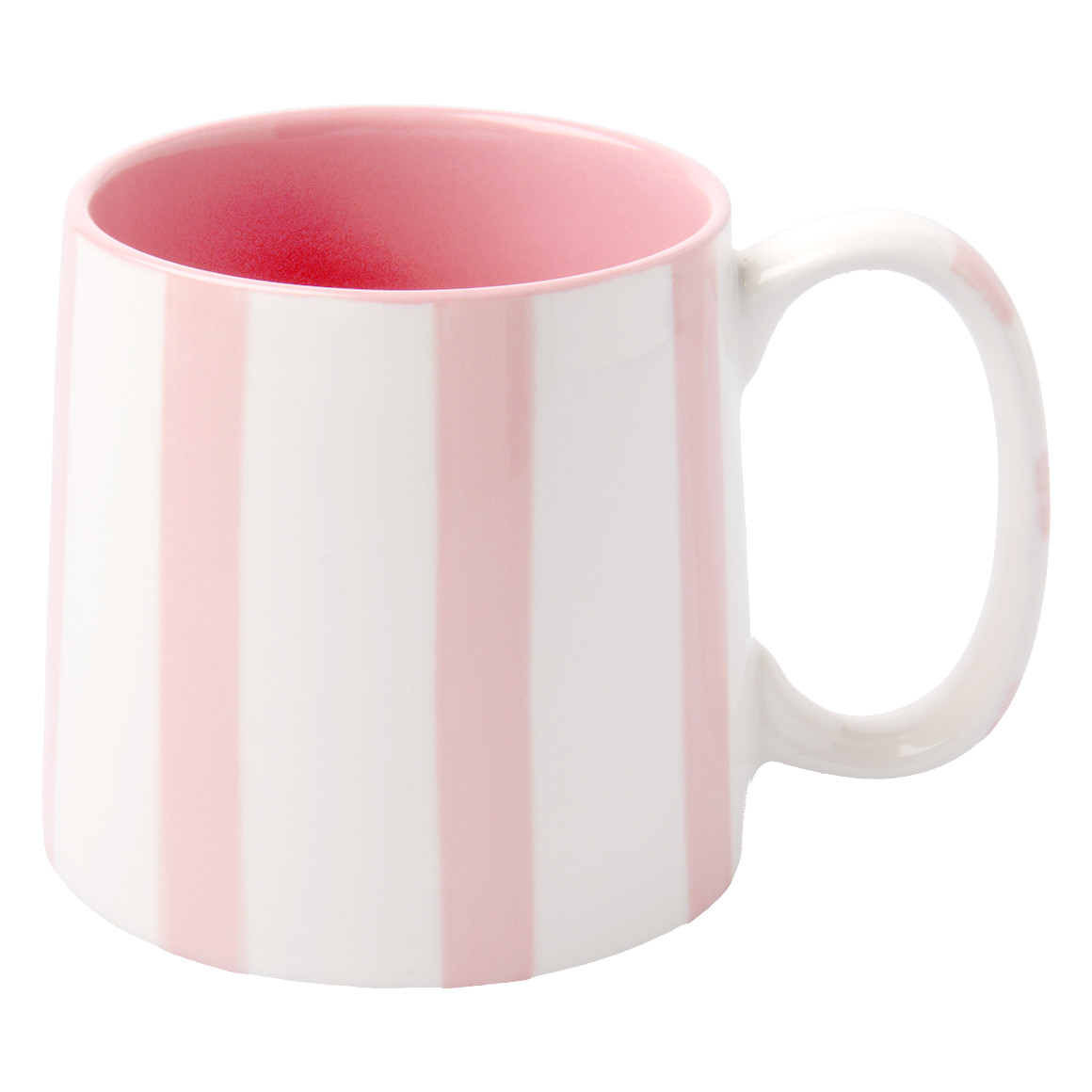 My Home Tasse mit Streifen rosa / weiss