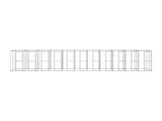 Chenil extérieur cage enclos 1210 x 220 x 180 cm 02_0000417