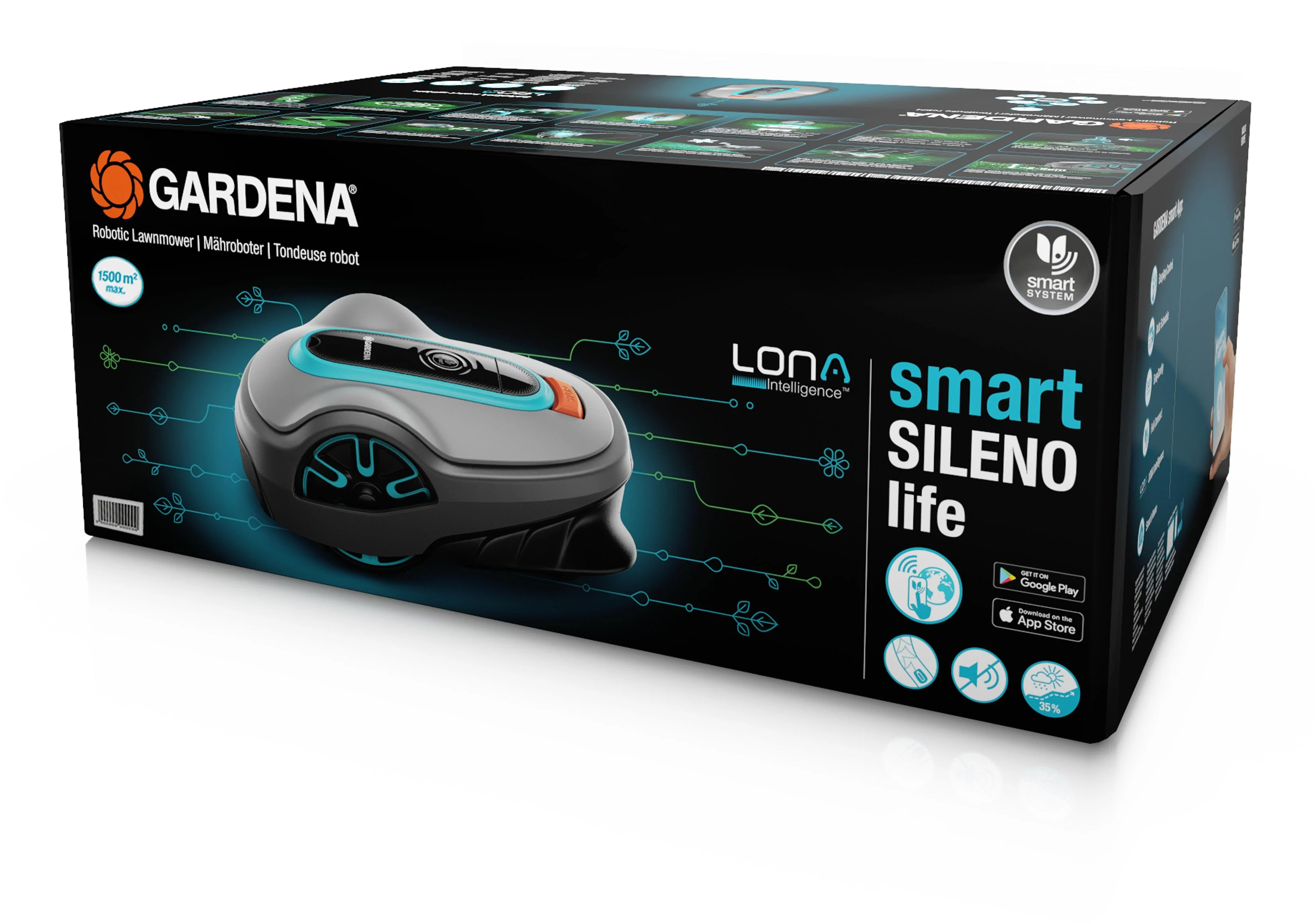 Gardena Robotic lawn-mower smart SILENO life, 1500 m² sett