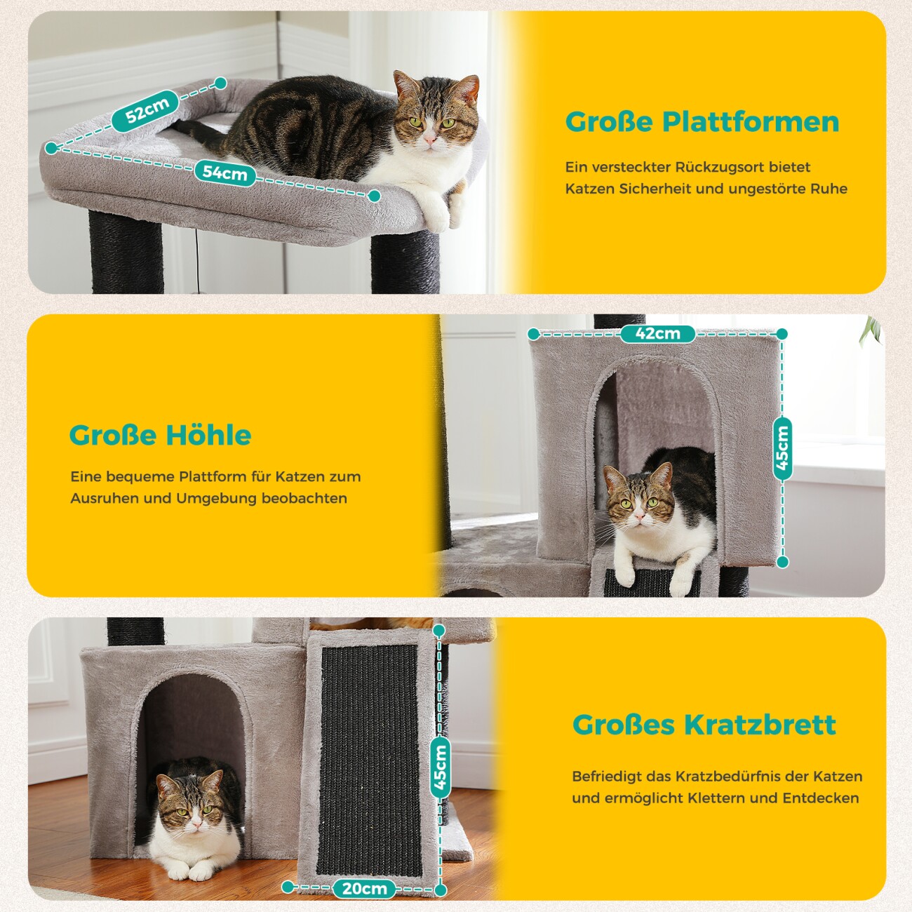 Pawz Road großer Kratzbaum 11cm Stämme schwarz