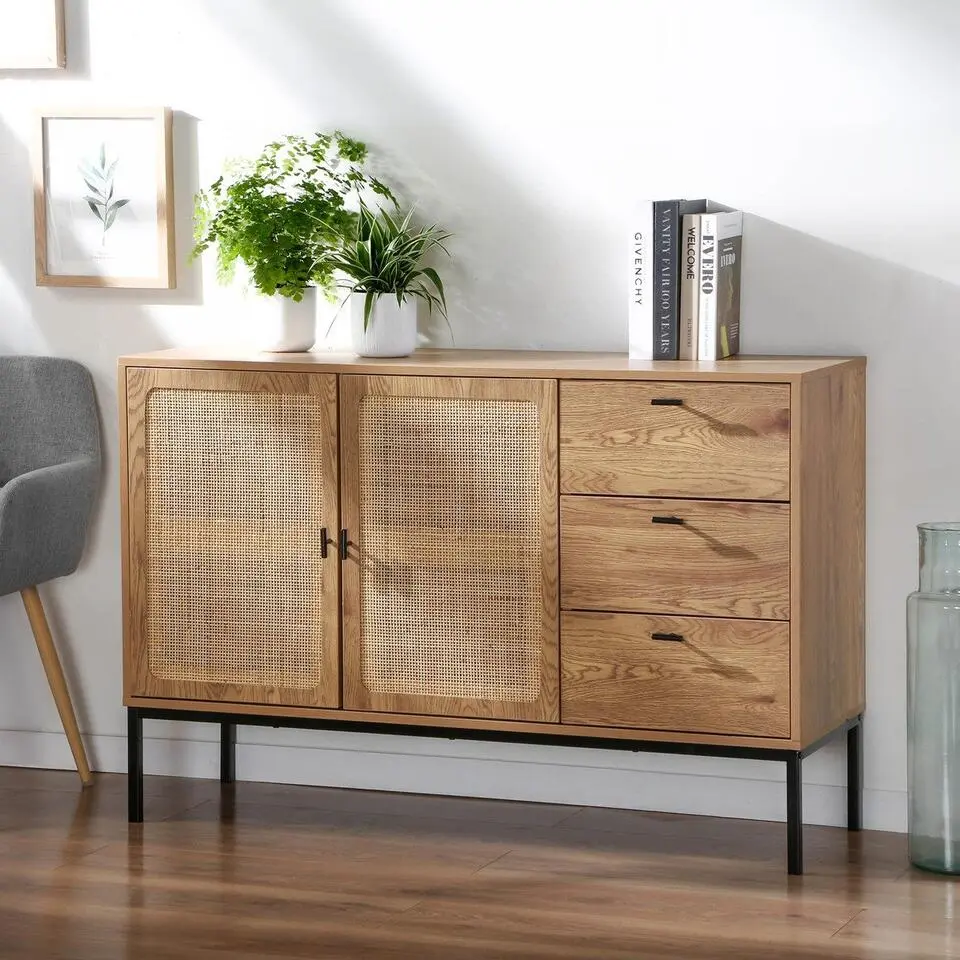 CALICOSY - Dressoir JAYA - Licht hout - 80x120x40 cm