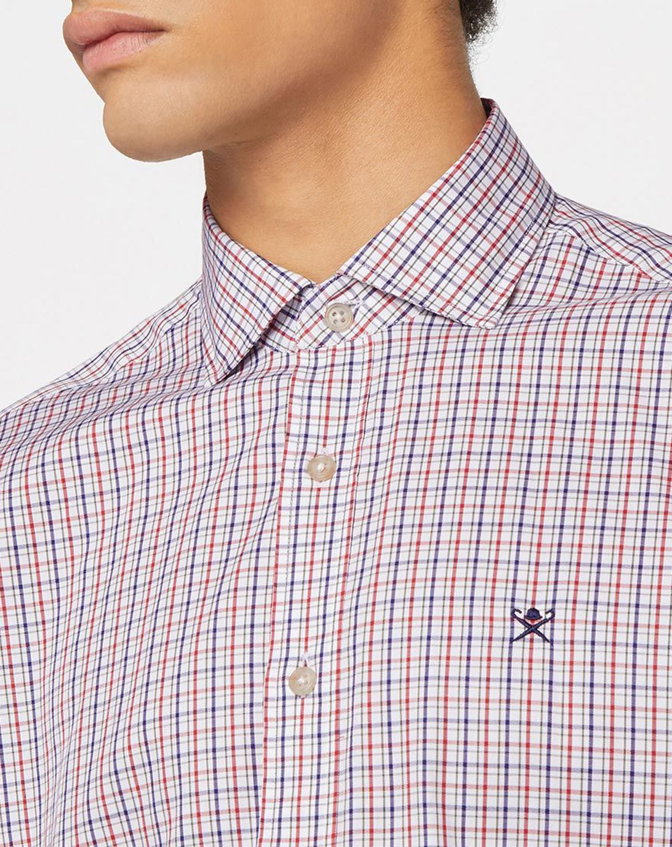 Hackett London Chemise Classic Fit à carreaux blanc/rouge/bleu