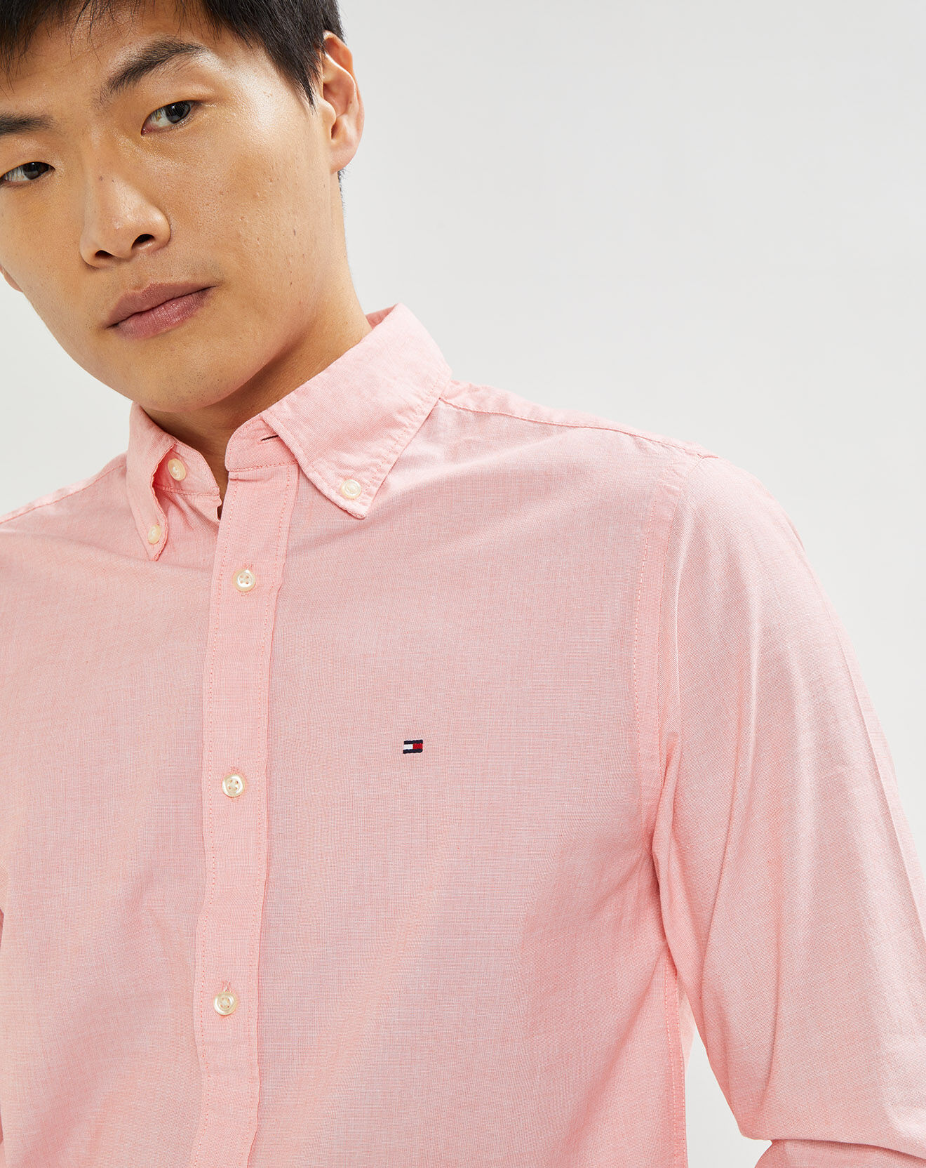 Tommy Hilfiger Chemise droite en Popeline Natural Soft rose