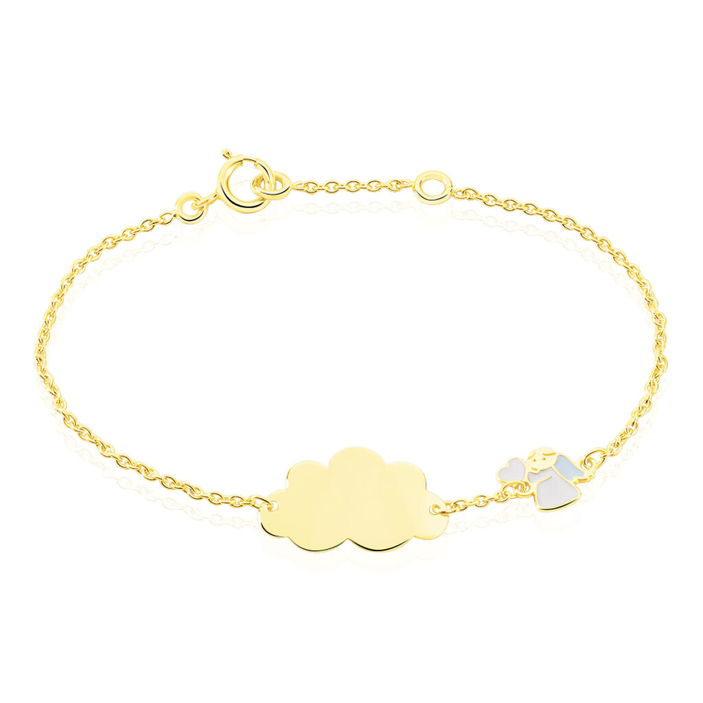Bracelet Identité Ange Email Or Jaune