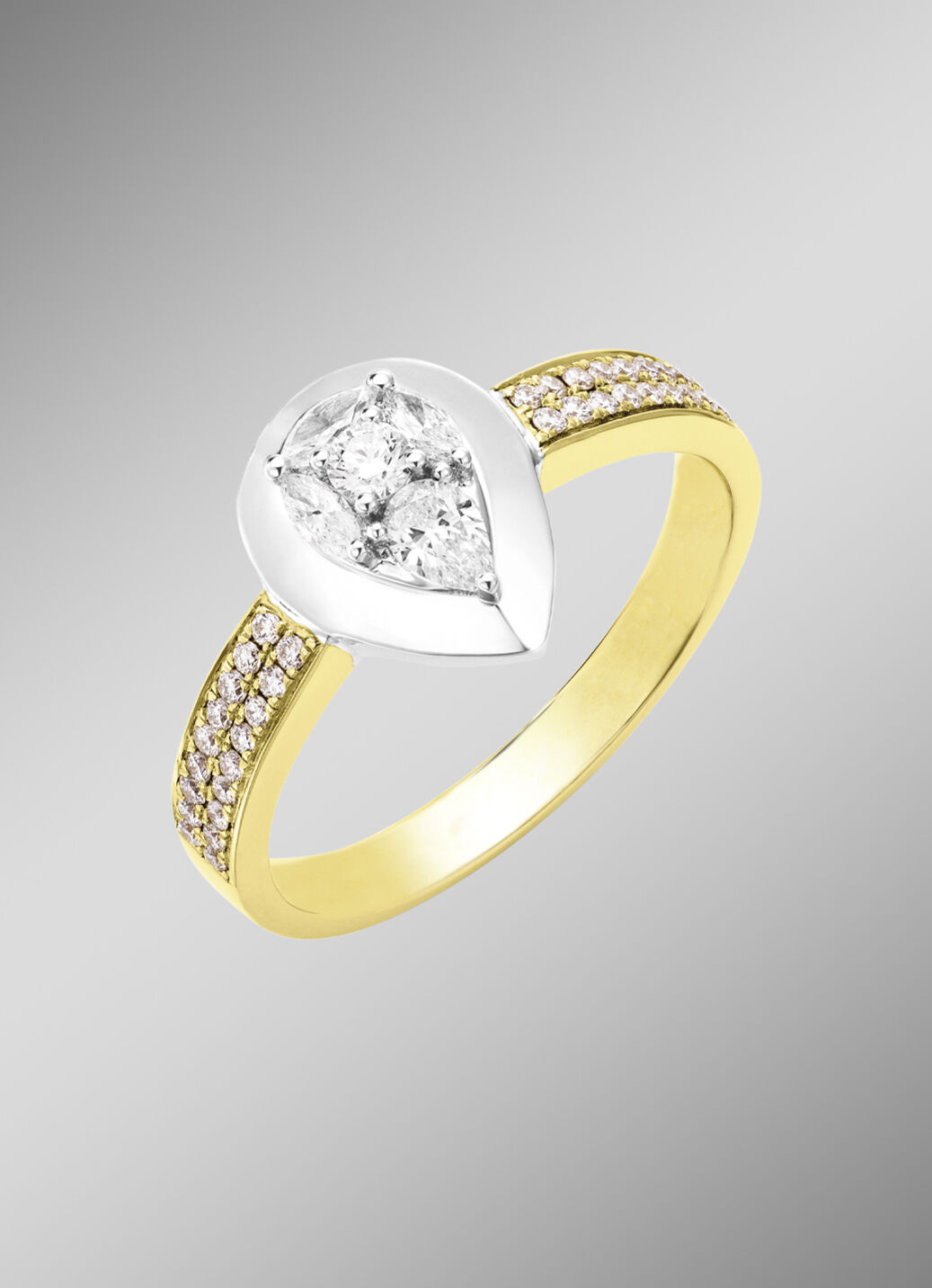 Damenring mit Diamanten und Brillanten