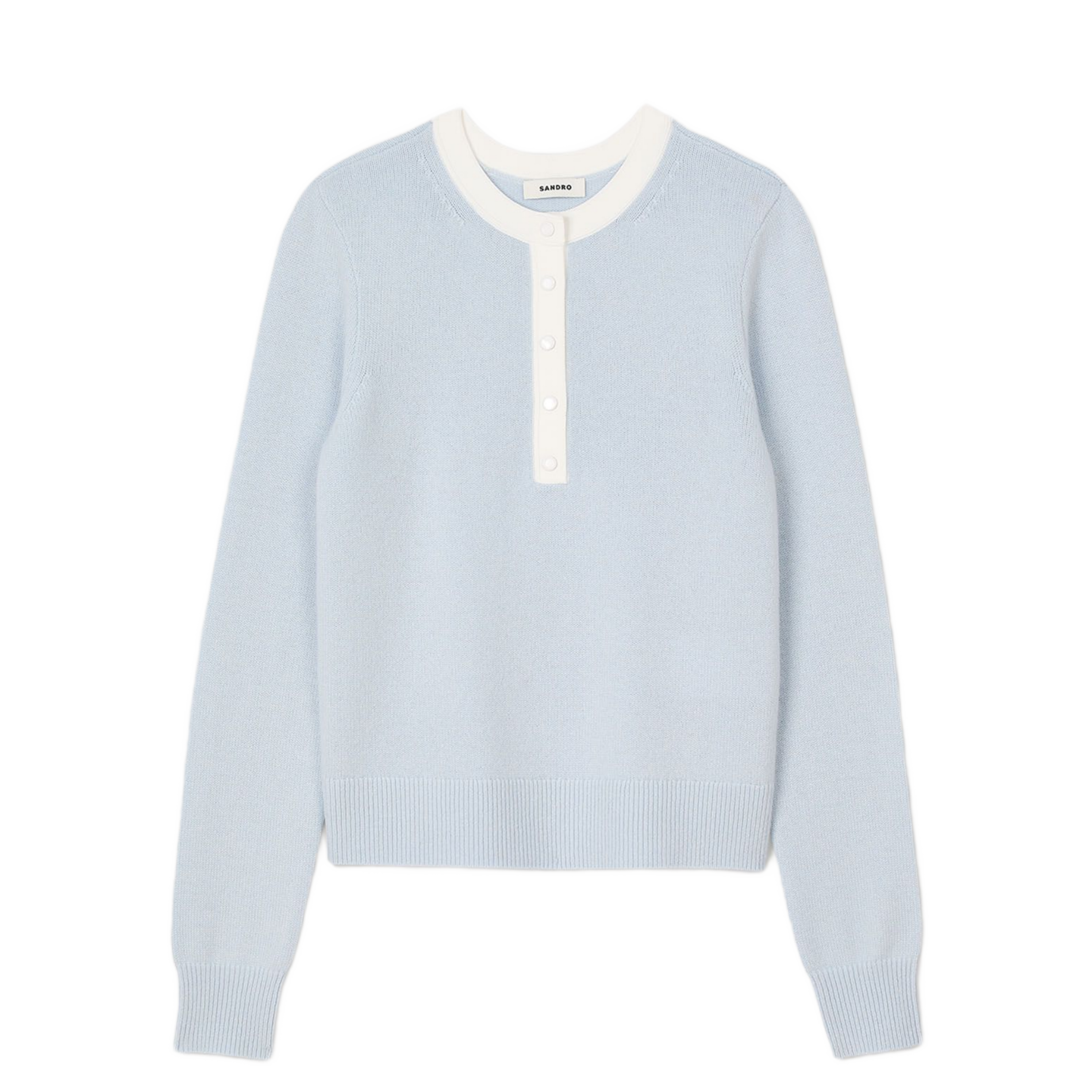 Pull bicolore en laine et cachemire | Bleu