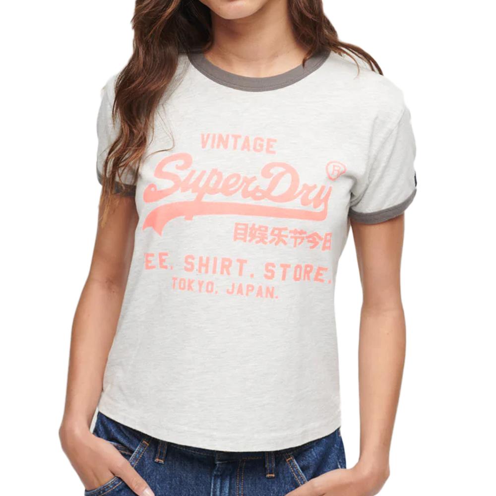 Superdry T-shirt Gris Chiné Femme Superdry Neon