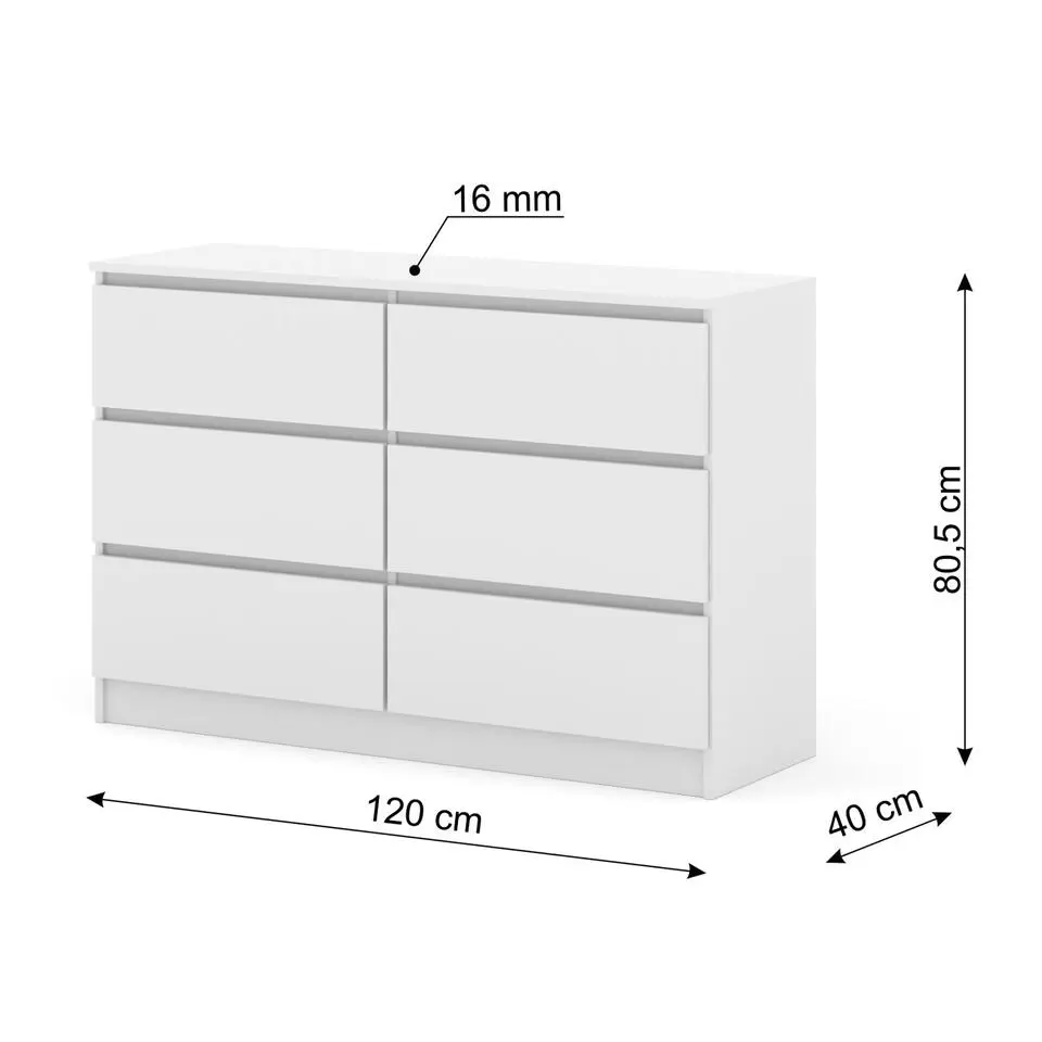 Maja dressoir S6 120 cm wit mat