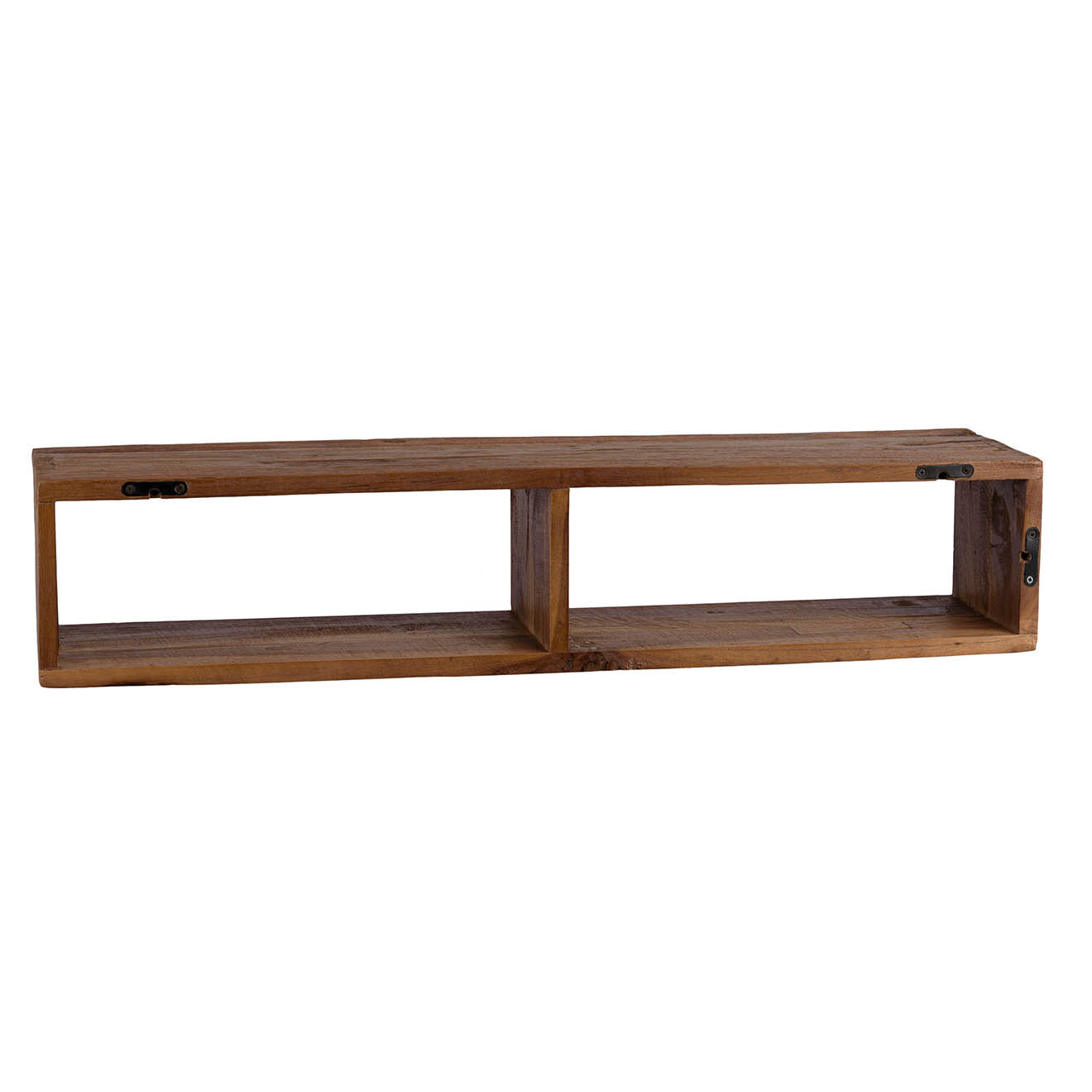 Macabane Étagère murale rectangulaire 2 niches sixtine Alida marron - 75x15x15 cm
