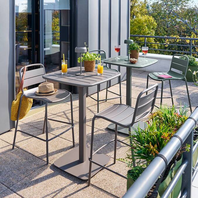 Table haute de jardin carrée ALEGORIA Café