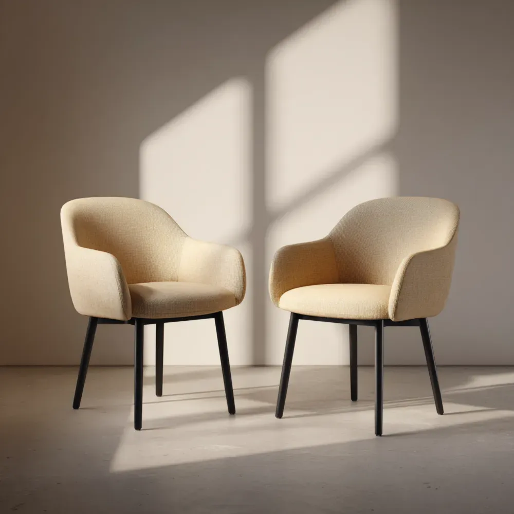 Esszimmerstühle Set 2 Stück 60x55x45 cm Stoffbezug Beige – Moderner Komfort