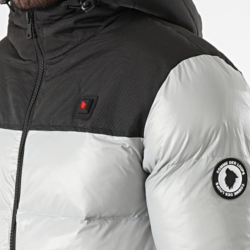 Doudoune Chauffante Capuche Megève Gris Noir