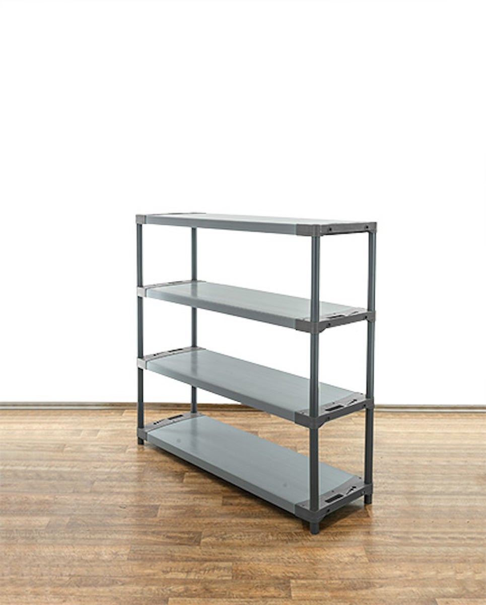 PROREGAL Kunststof Plank Grijs Beer Laag HxBxD 138 x 130 x 46 cm Plankbelasting 70 kg Grijs