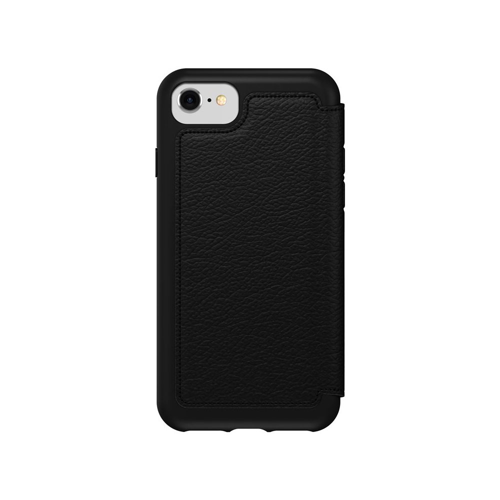 iPhone SE (2022/2020) / 8 / 7 / 6S Echtleder Book Cover Tasche Strada Series V2 (77-65076) - Schwarz