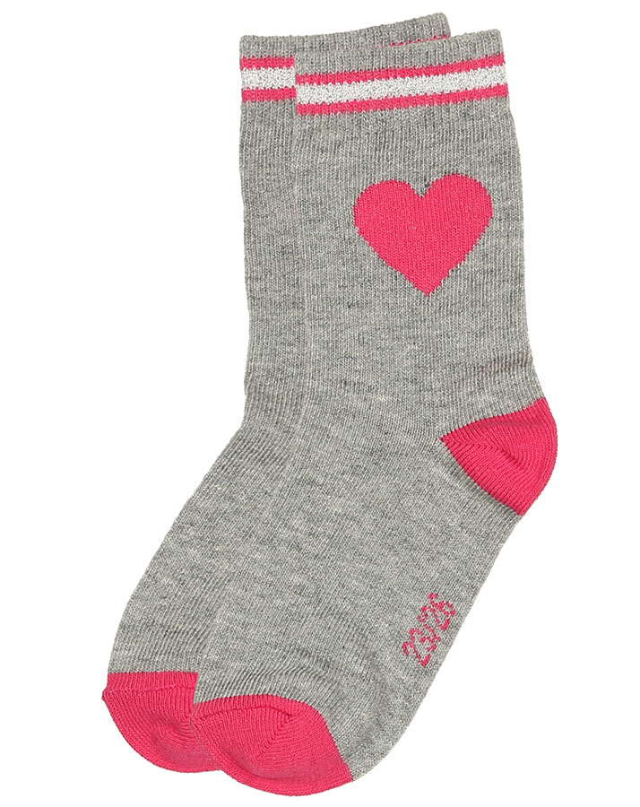 Socken PINKES HERZ 4er-Pack in pink/graumeliert