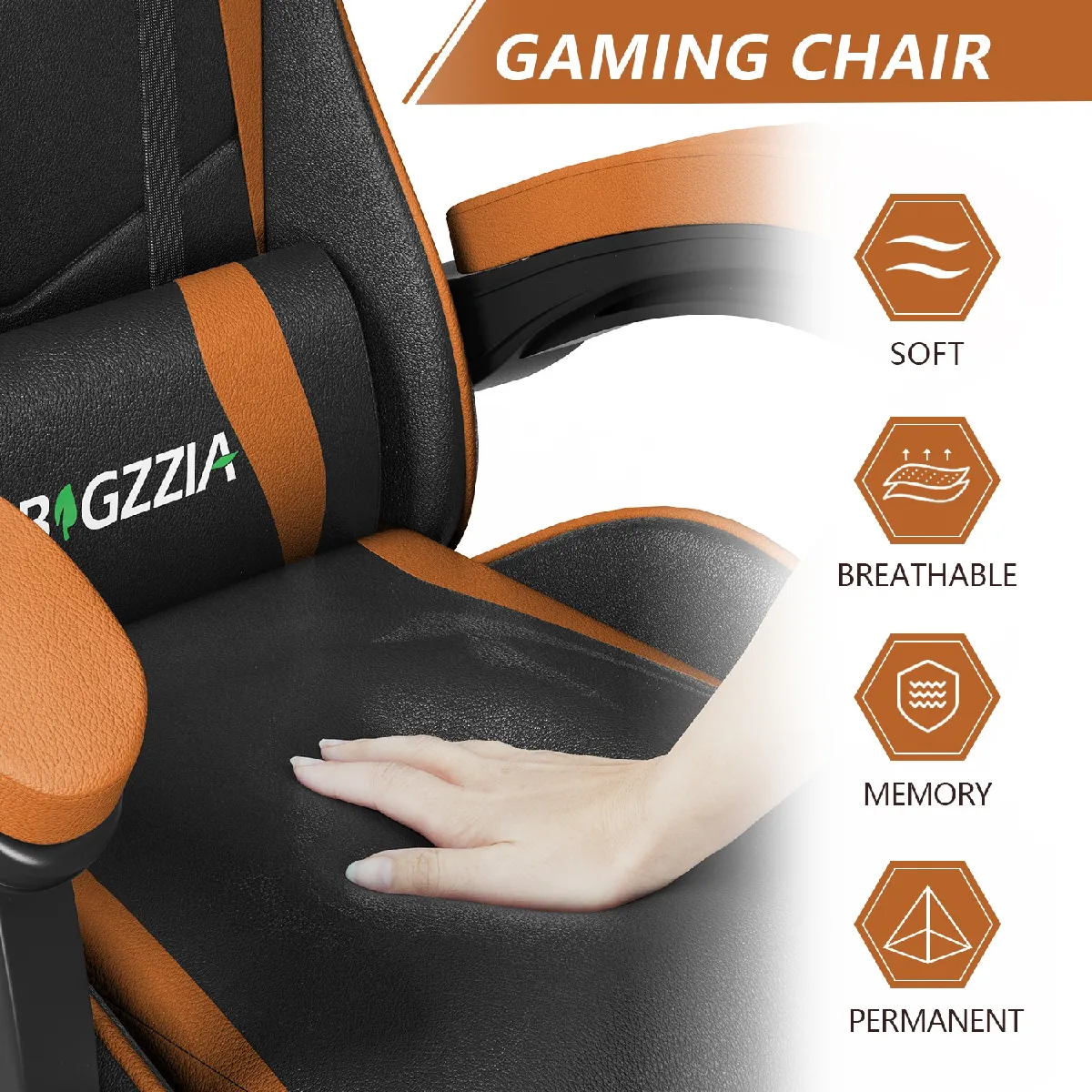 RATTANTREE Chaise de Gaming - Noir Orange