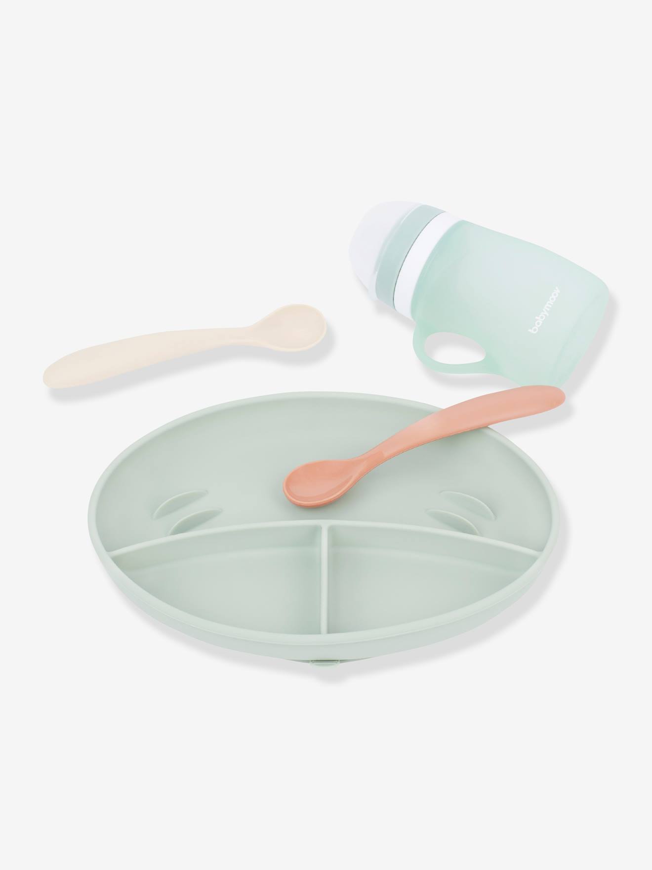 Kit de alimentação de silicone BABYMOOV Grow'Isy, vermelho claro liso