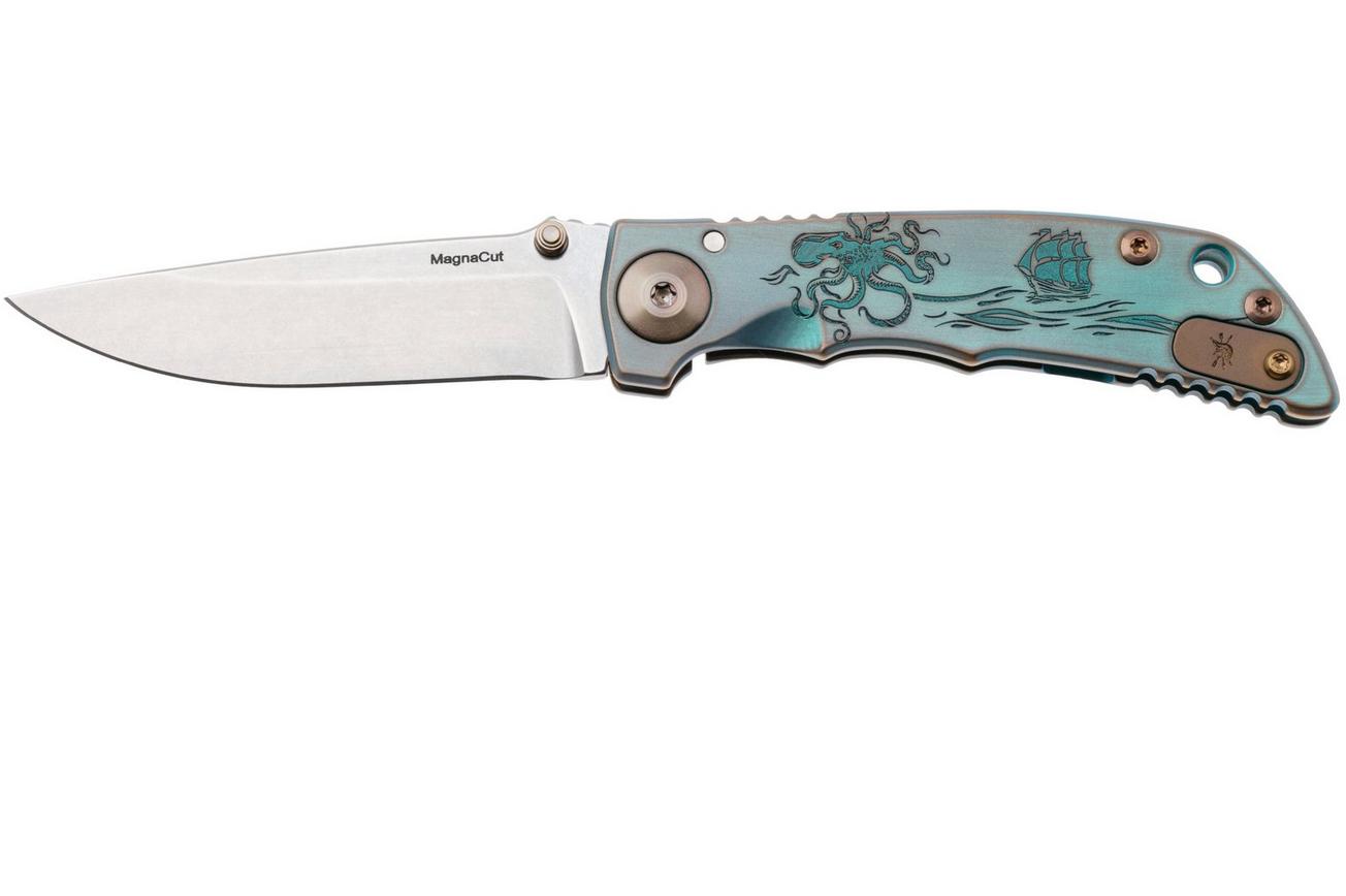 Spartan Harsey Folder 3.25 SF10C-KRAKEN, Stonewashed CPM MagnaCut, Kraken Green/Bronze/Gold Anodized Titanium zakmes