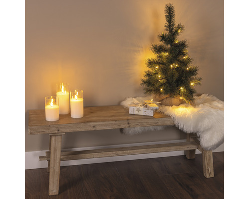 Kunstkerstboom, dennenboom in jutezak, Lafiora, verlicht, 45 cm hoog, groen, incl. LED