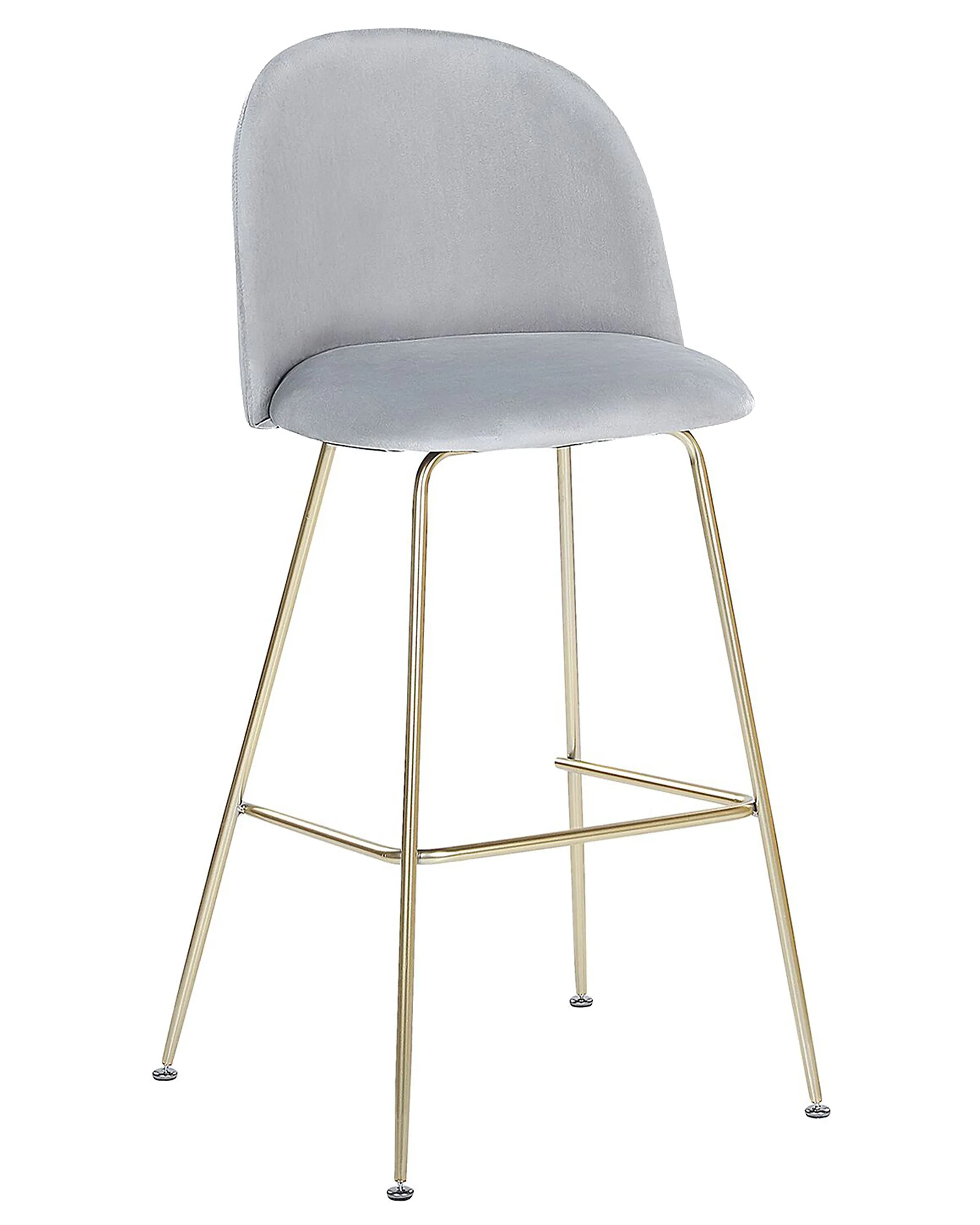 Set van 2 barstoelen ARCOLA Fluweel Lichtgrijs