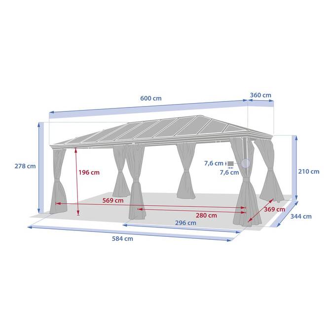 Pergola autoportante BELIZE Graphite