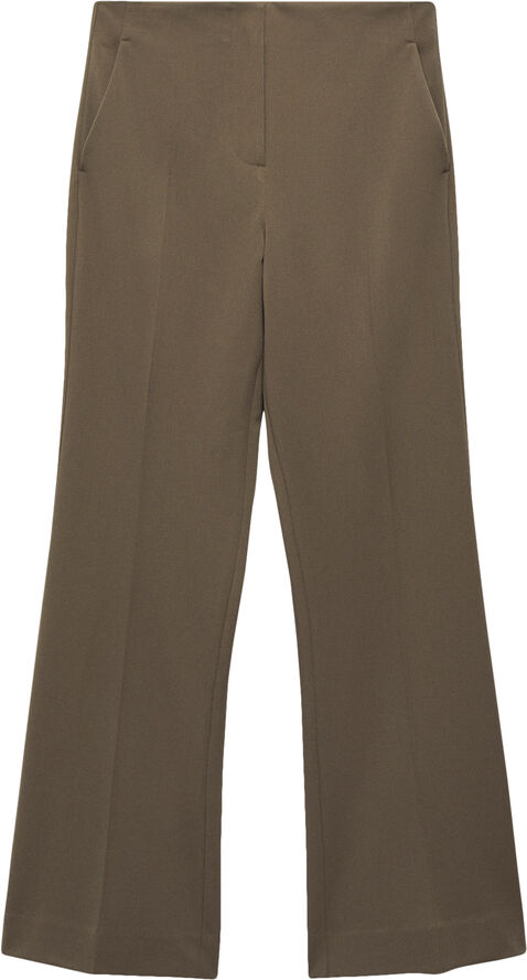 MANGO Mid-rise flare trousers Medium brown