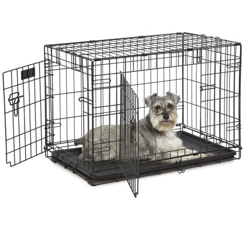 gaiola cinza para cachorro