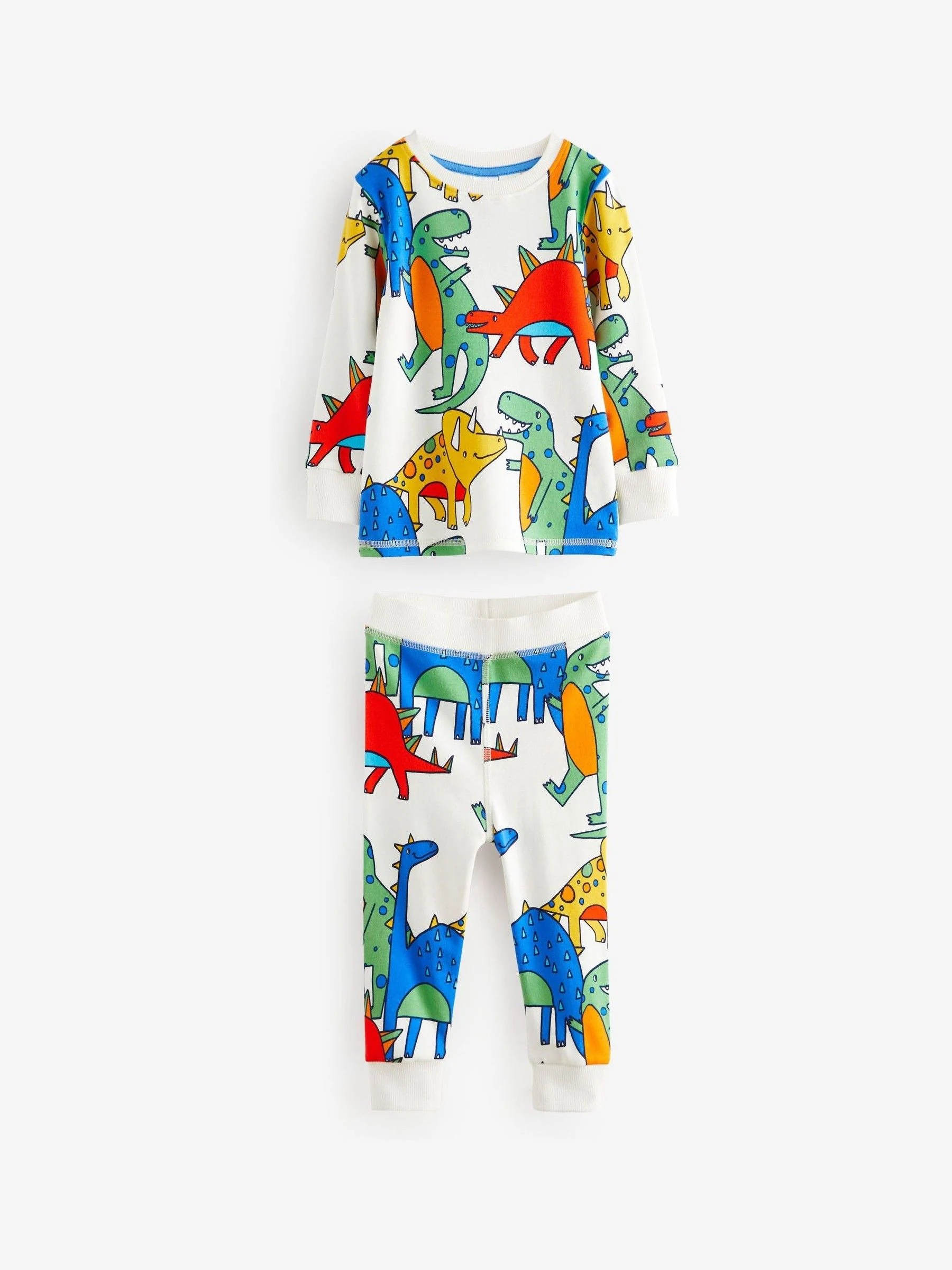 Felkleurig met dinosaurusprint - Verpakking van 3 knusse pyjama's (9 mnd-10 jr)