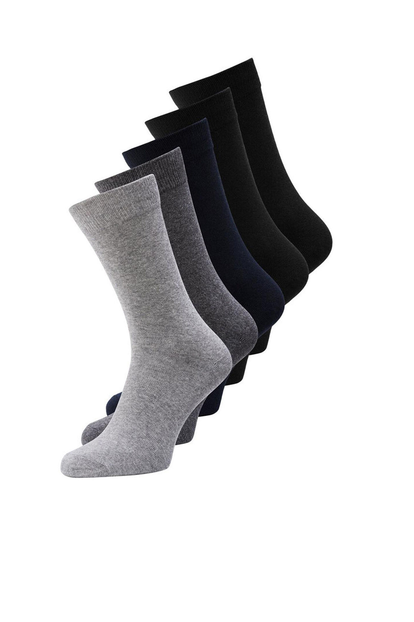 Pacote com 5 pares de meias - cinza médio