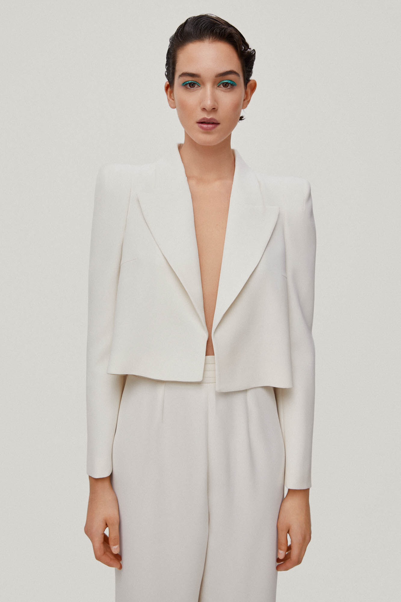 Blazer curto Alocasia - Bege
