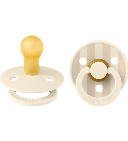 BIBS Colour Sutter - 2-pak - Str. 1 - Rund - Ivory/Vanilla m. Bl