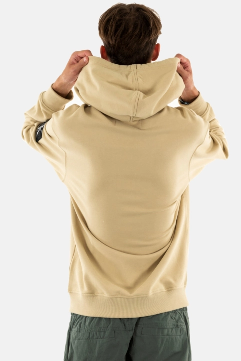 Sweat calvin klein jeans badge zip through rae pale khaki