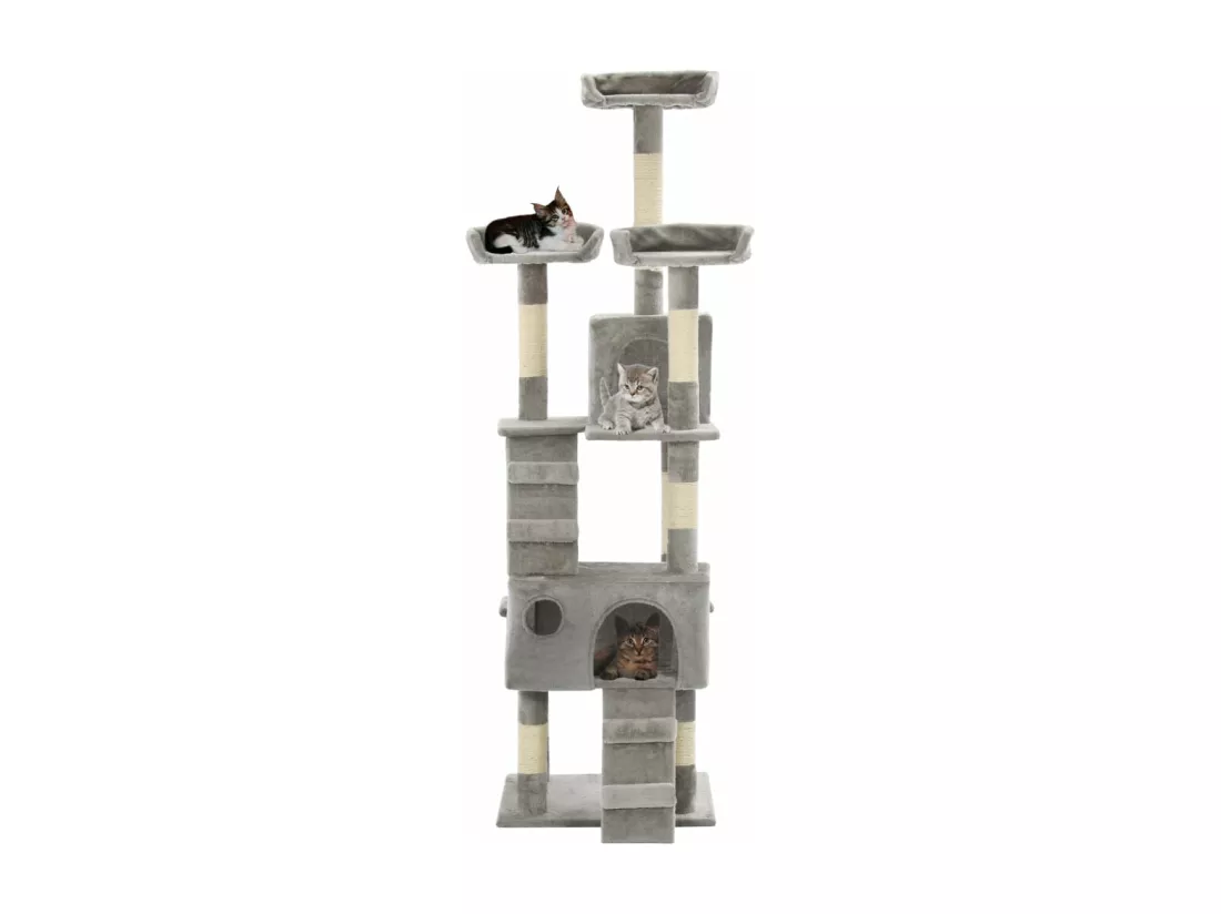 Arbre à chat avec griffoirs en sisal 170 cm Gris