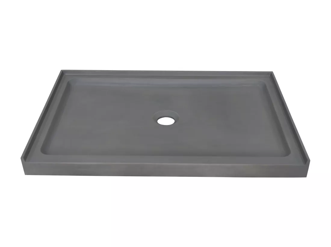 Receveur à poser en béton - L121,5 x l81,5 x H9,5 cm - RIAZOS