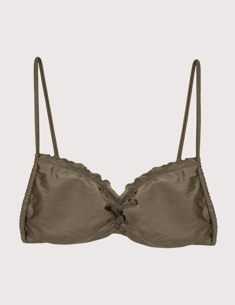 PIECES BIKINI TOP ALINE KAKI