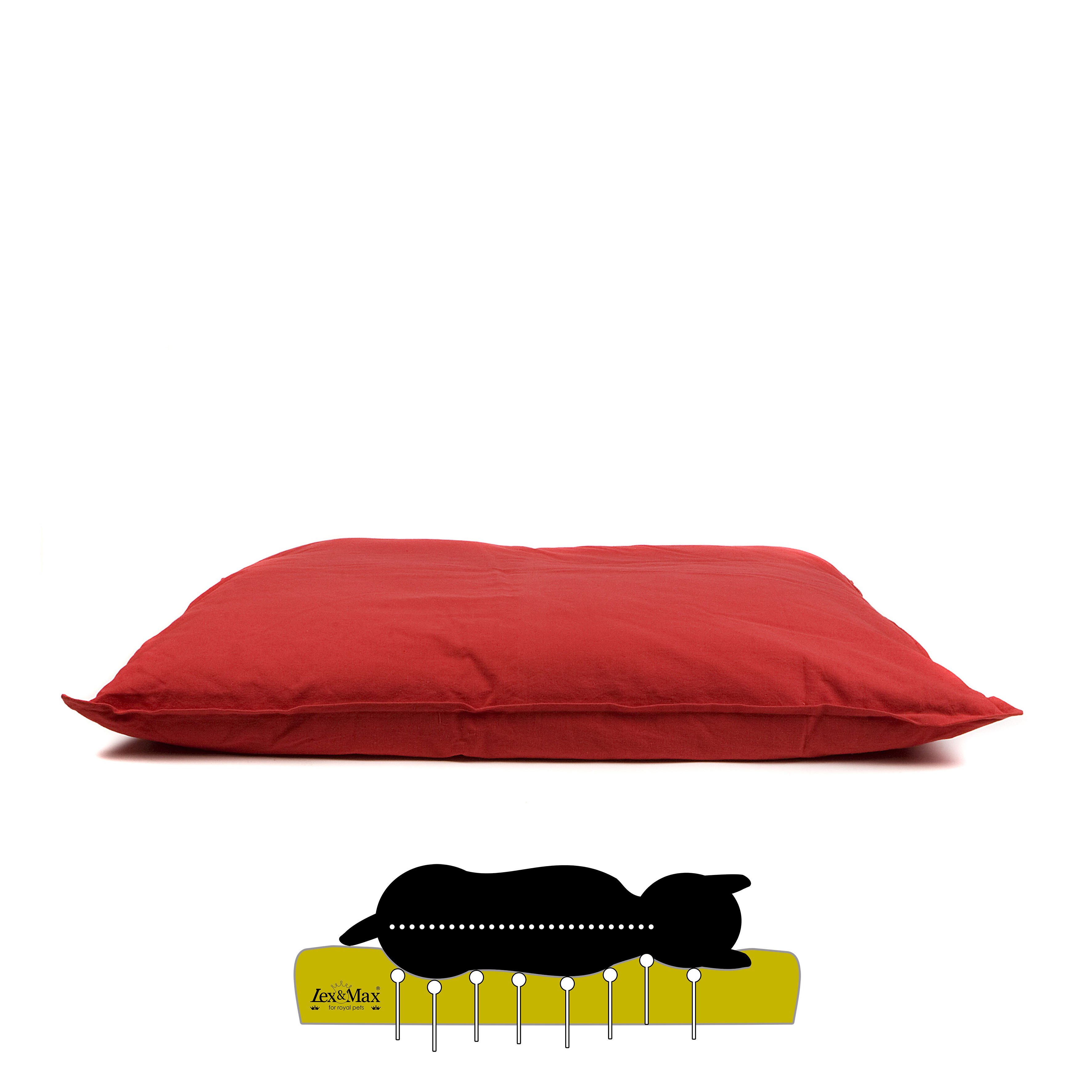 Lex & Max Tivoli - Orthopedisch Hondenkussen - Rood - 70x100x16 cm - L