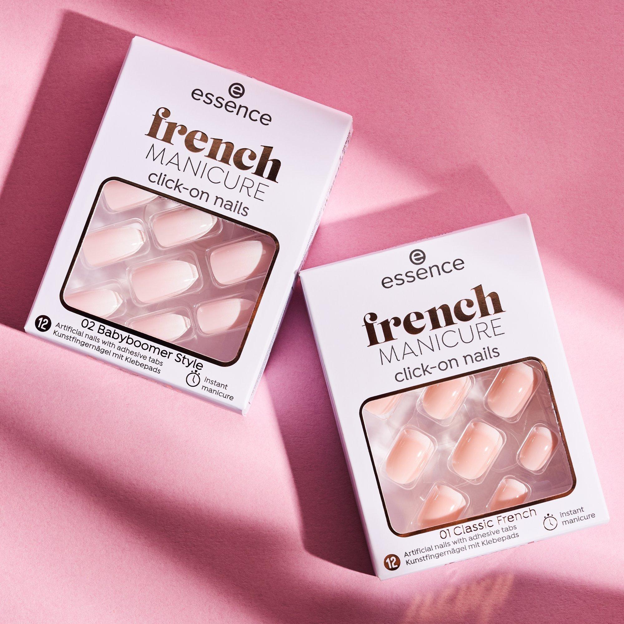 french MANICURE click-on nails faux ongles autocollants