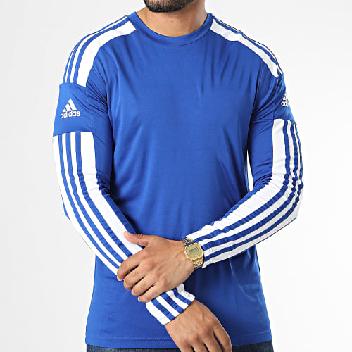 Tee Shirt Manches Longues A Bandes GK9152 Bleu Roi