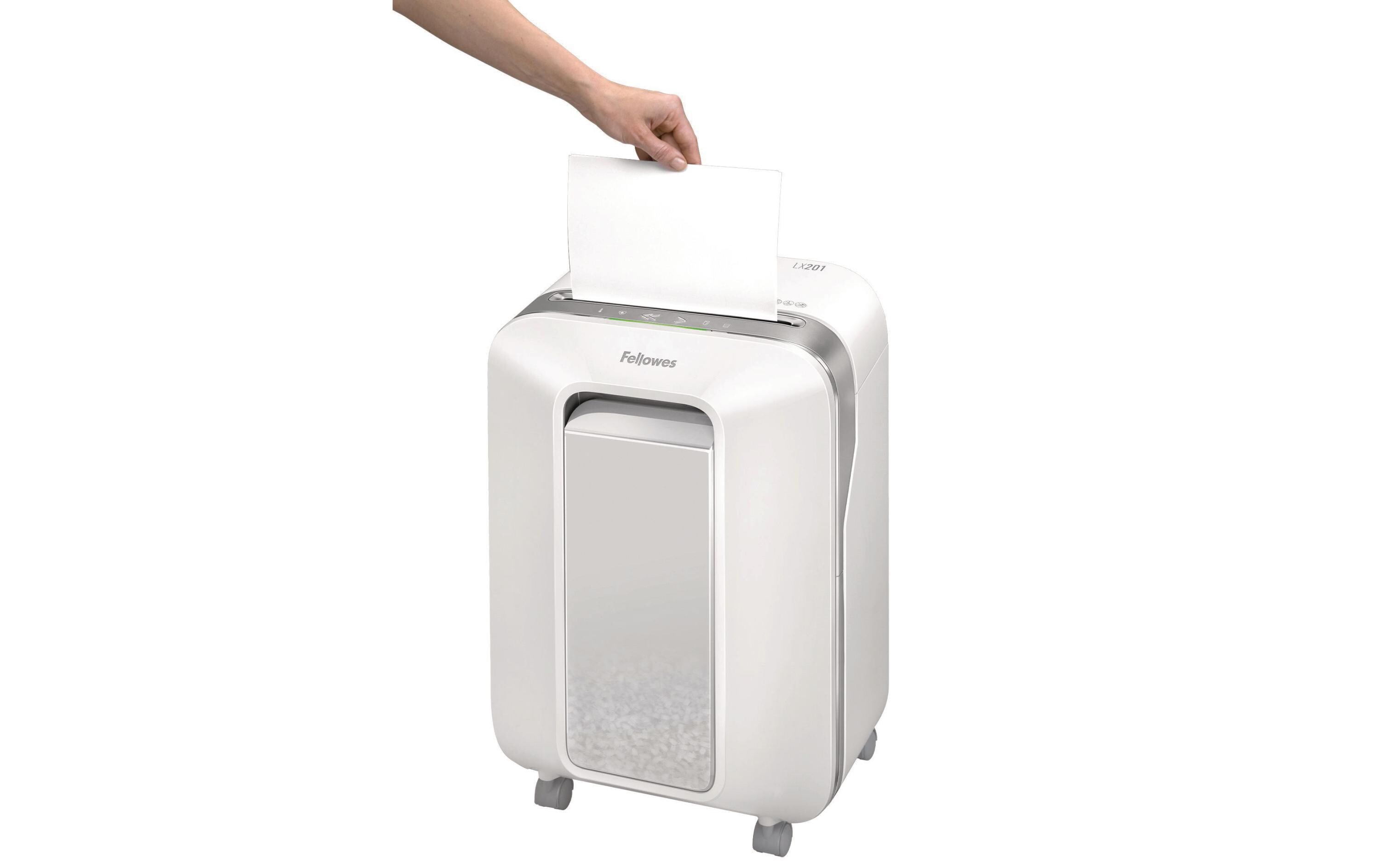 Aktenvernichter LX201 P-5, 12 Seiten, Weiss<br>Papierschredder