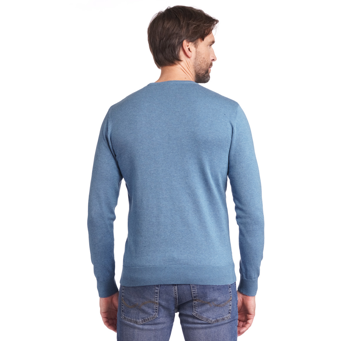 VanVaan Herren Feinstrickpullover mit Rundhals blau