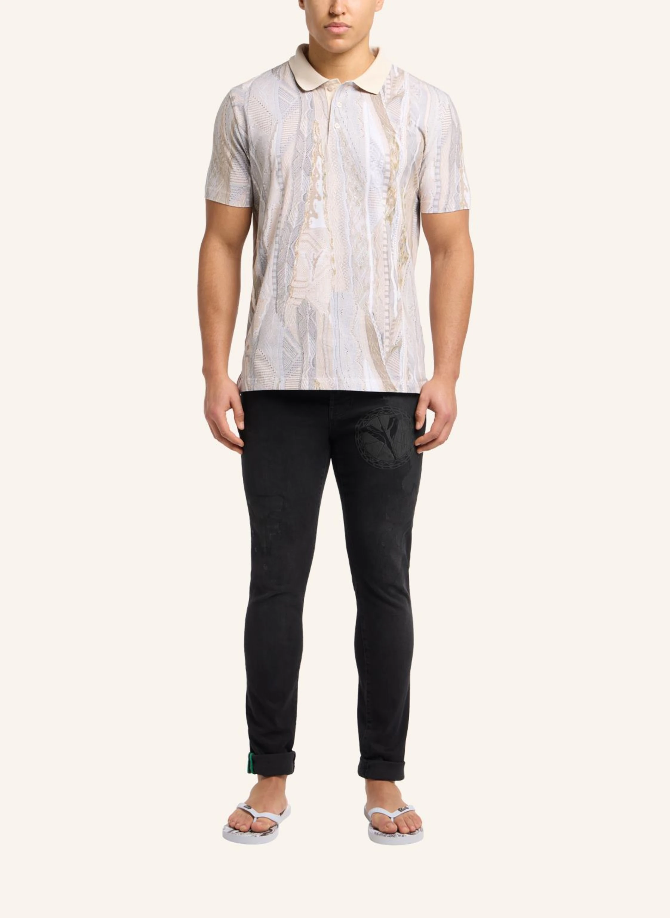 CARLO COLUCCI Poloshirt mit Knitprint EGG