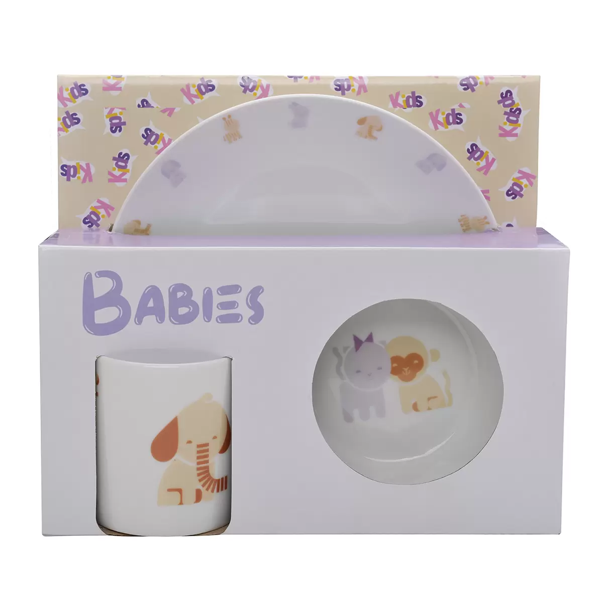 Kindergeschirrset 3tlg. KIDS WORLD Bunt