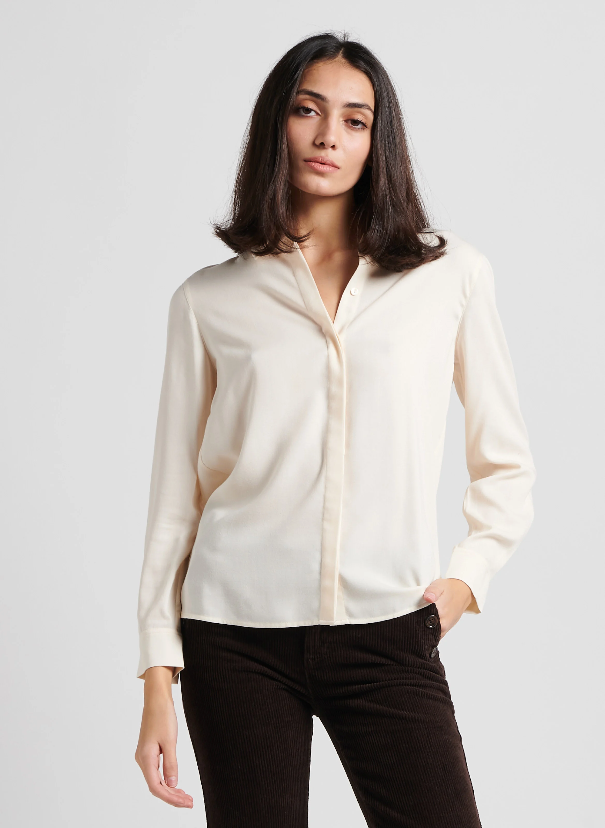 MATEA - Chemise fluide col classique| Rose